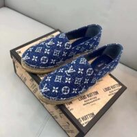 Louis Vuitton LV Women Starboard Flat Espadrille Navy Blue Monogram Denim Rope Rubber (4)