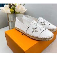 Louis Vuitton LV Women Starboard Flat Espadrille White Perforated Calf Leather Rope Rubber (3)