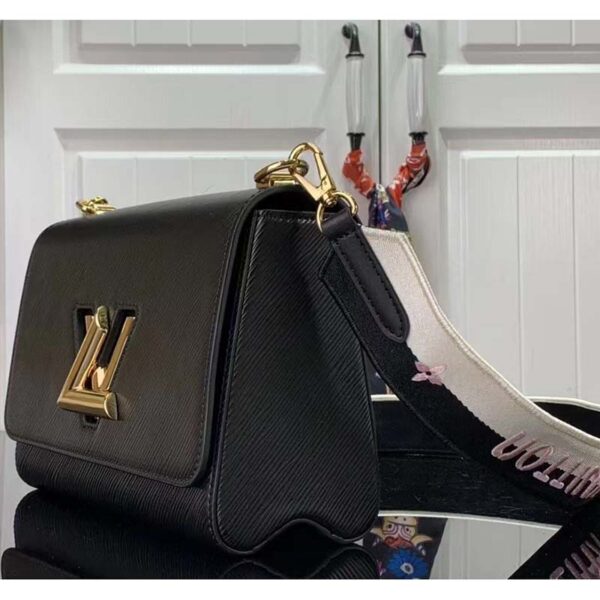 Louis Vuitton LV Women Twist MM Lemon Handbag Black Epi Grained Cowhide (5)