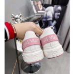 Louis Vuitton Unisex LV Shoes Time Out Sneaker Rose Clair Pink Calf Leather Rubber Outsole - Image 8