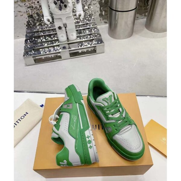 Louis Vuitton Unisex LV Trainer Sneaker Green Epi Calf Leather Rubber Outsole (1)