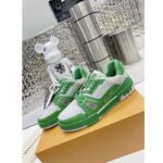 Louis Vuitton Unisex LV Trainer Sneaker Green Epi Calf Leather Rubber Outsole - Bild 4