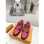 Louis Vuitton LV Unisex Trainer Sneaker Pink Strass Rubber Initials Monogram Flowers – Image 3