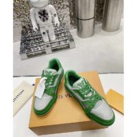 Louis Vuitton Unisex LV Trainer Sneaker Green Epi Calf Leather Rubber Outsole (11)