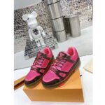Louis Vuitton LV Unisex Trainer Sneaker Pink Strass Rubber Initials Monogram Flowers – Image 6
