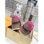 Louis Vuitton LV Unisex Trainer Sneaker Pink Strass Rubber Initials Monogram Flowers – Image 7
