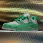 Louis Vuitton Unisex LV Trainer Sneaker Green Epi Calf Leather Rubber Outsole - Bild 2