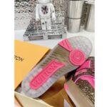 Louis Vuitton LV Unisex Trainer Sneaker Pink Strass Rubber Initials Monogram Flowers – Image 9