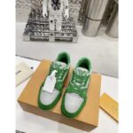 Louis Vuitton Unisex LV Trainer Sneaker Green Epi Calf Leather Rubber Outsole - Bild 5