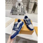 Louis Vuitton Unisex LV Trainer Sneaker Navy Blue Epi Calf Leather Rubber Outsole - Image 9