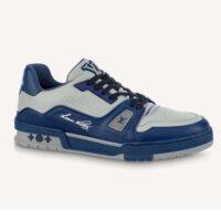 Louis Vuitton Unisex LV Trainer Sneaker Navy Blue Epi Calf Leather Rubber Outsole (8)