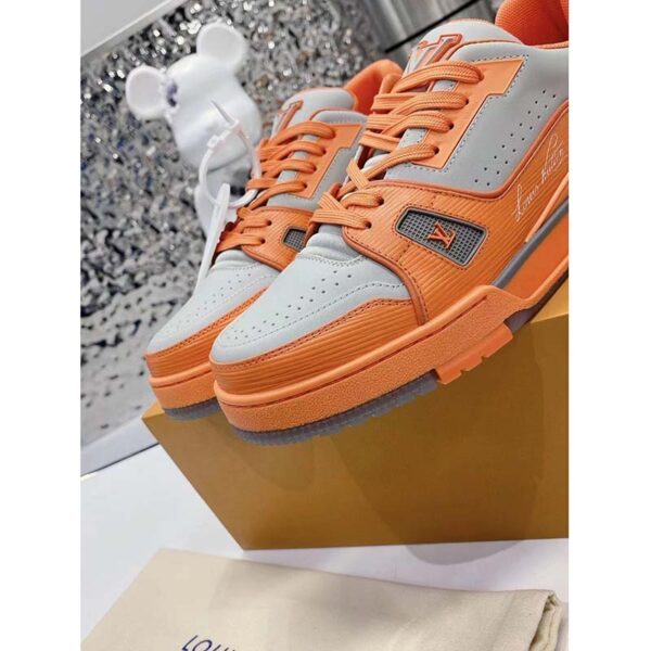 Louis Vuitton Unisex LV Trainer Sneaker Orange Epi Calf Leather Rubber Outsole (1)