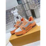 Louis Vuitton Unisex LV Trainer Sneaker Orange Epi Calf Leather Rubber Outsole - Imagen 4