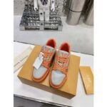 Louis Vuitton Unisex LV Trainer Sneaker Orange Epi Calf Leather Rubber Outsole - Imagen 7