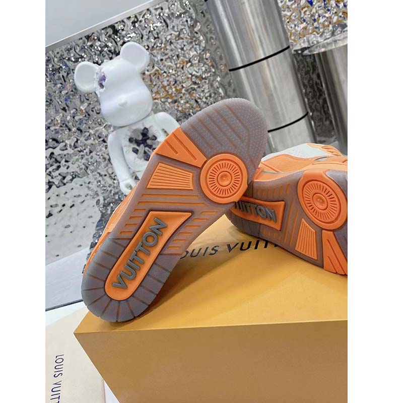 Louis Vuitton Unisex LV Trainer Sneaker Orange Epi Calf Leather Rubber Outsole
