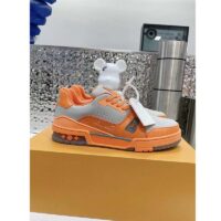 Louis Vuitton Unisex LV Trainer Sneaker Orange Epi Calf Leather Rubber Outsole (10)