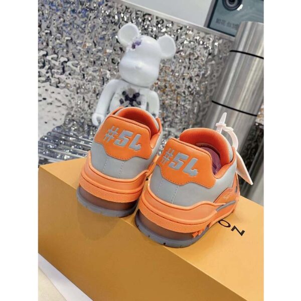 Louis Vuitton Unisex LV Trainer Sneaker Orange Epi Calf Leather Rubber Outsole (7)