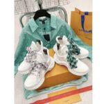 Louis Vuitton Women LV Archlight Sneaker Azur Blue Mix Materials Ribbon Laces – Bild 4