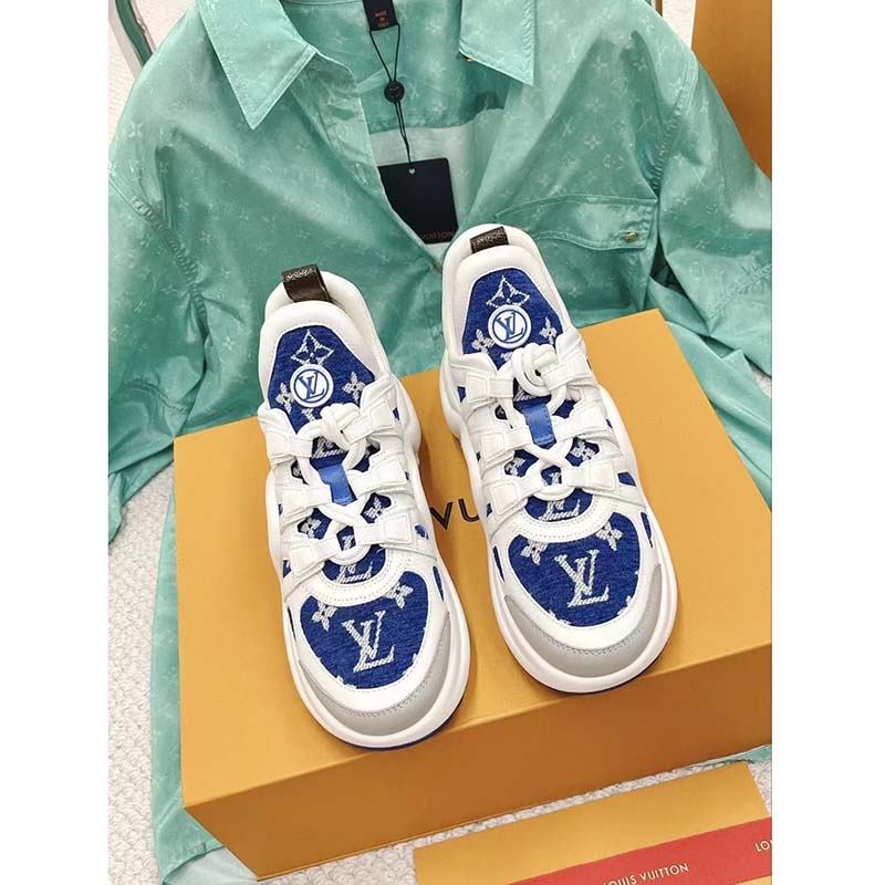 $1,230 LOUIS VUITTON WOMEN'S ARCHLIGHT SNEAKERS LIGHT BLUE SIZE 36  AUTHENTIC 😍