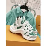 Louis Vuitton Women LV Archlight Sneaker Green Monogram Velvet Oversized Rubber 5 Cm Heel - Bild 2