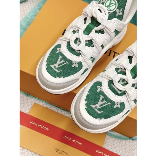 Louis Vuitton Women LV Archlight Sneaker Green Monogram Velvet Oversized Rubber 5 Cm Heel (2)