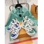 Louis Vuitton Women LV Archlight Sneaker Green Monogram Velvet Oversized Rubber 5 Cm Heel - Bild 5