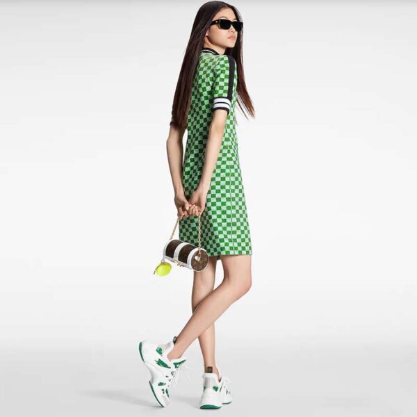 Louis Vuitton Women LV Archlight Sneaker Green Monogram Velvet Oversized Rubber 5 Cm Heel (7)