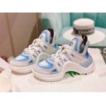 Louis Vuitton Women LV Archlight Sneaker Light Blue Printed Cotton Oversized Rubber Outsole – Image 3