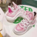 Louis Vuitton Women LV Archlight Sneaker Pink Printed Cotton Oversized Rubber Outsole - immagine 3