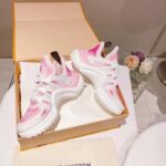 Louis Vuitton Women LV Archlight Sneaker Pink Printed Cotton Oversized Rubber Outsole - immagine 4