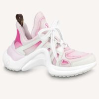 Louis Vuitton Women LV Archlight Sneaker Pink Printed Cotton Oversized Rubber Outsole (6)