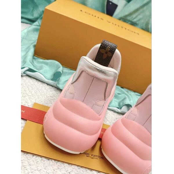Louis Vuitton Women LV Archlight Sneaker Rose Clair Pink Mix Materials Ribbon Laces (1)