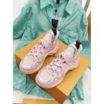 Louis Vuitton Women LV Archlight Sneaker Rose Clair Pink Mix Materials Ribbon Laces - Imagen 3