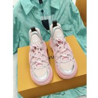 Louis Vuitton Women LV Archlight Sneaker Rose Clair Pink Mix Materials Ribbon Laces (6)