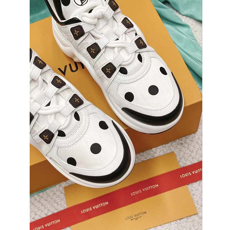 Louis Vuitton Women LV Archlight Sneaker White Black Satin Oversized Rubber