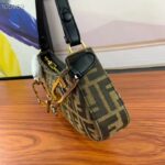 Fendi Women FF O’Lock Swing Dove Gray Tapestry Fabric Pouch - immagine 5