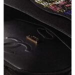 Chanel Women CC Classic Handbag Embroidered Tweed Glass Beads Strass Metal Black Multicolor - Image 10