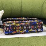 Chanel Women CC Classic Handbag Embroidered Tweed Glass Beads Strass Metal Black Multicolor - Image 7