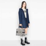 Dior Unisex CD Medium Book Tote Navy Blue Toile De Jouy Embroidery - Image 13