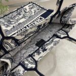 Dior Unisex CD Medium Book Tote Navy Blue Toile De Jouy Embroidery - Image 11