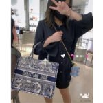 Dior Unisex CD Medium Book Tote Navy Blue Toile De Jouy Embroidery - Image 12