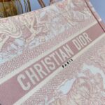 Dior Unisex CD Medium Book Tote Pink Toile De Jouy Embroidery - immagine 7