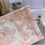 Dior Unisex CD Medium Book Tote Pink Toile De Jouy Embroidery - immagine 8