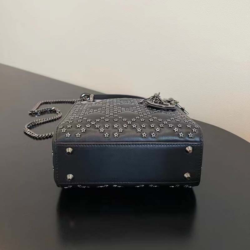 Mini Lady Dior Bag Black Lucky Star Cannage Lambskin