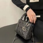 Dior Women CD Mini Lady Dior Bag Black Lucky Star Cannage Lambskin - Image 13