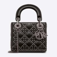 Dior Unisex CD Mini Lady Dior Bag Black Lucky Star Cannage Lambskin (6)