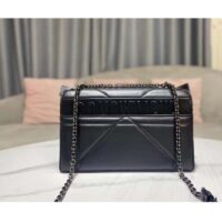 Dior Women CD 30 Montaigne Chain Bag Handle Black Maxicannage Lambskin (9)