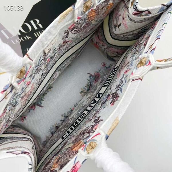 Dior Women CD Large Book Tote Ecru Multicolor Jardin D’Hiver Embroidery (1)
