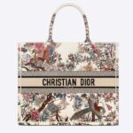 Dior Women CD Large Book Tote Ecru Multicolor Jardin D'Hiver Embroidery