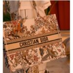 Dior Women CD Large Book Tote Ecru Multicolor Jardin D'Hiver Embroidery - Imagen 12